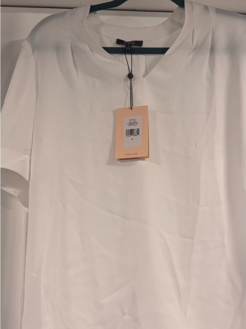 NYDJ White Short Sleeve Crew Neck Tee